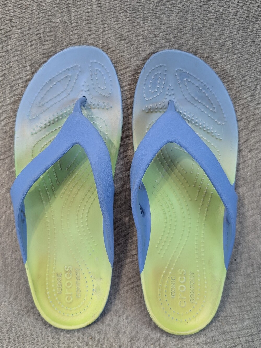 Crocs Kadee II Flip Flop Sandals Women's 7 Blue Green